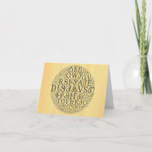 Cherokee Syllabary Cloud Yellow Note Card