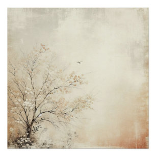 Cherrie Tree Old Photo Graphic Design Poster