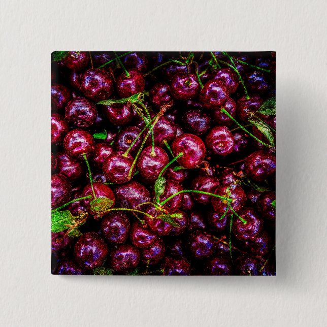 Cherries 15 Cm Square Badge (Front)