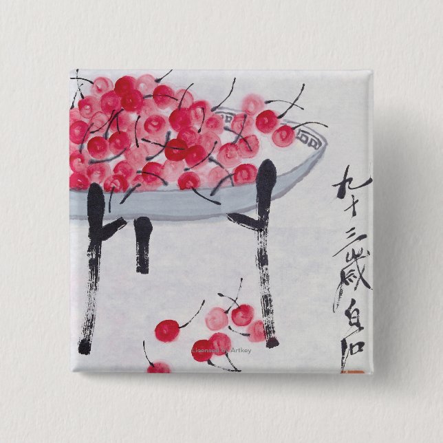 Cherries 15 Cm Square Badge (Front)