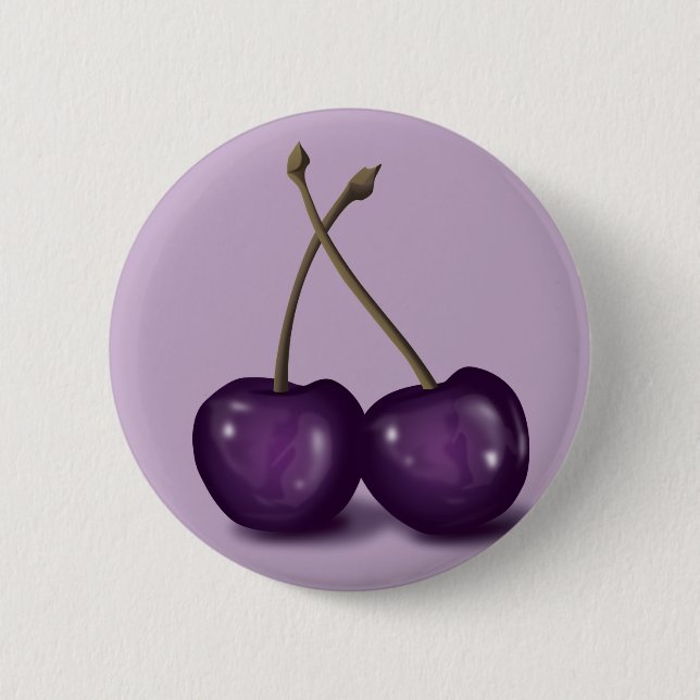 cherries 3 6 cm round badge (Front)