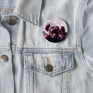 Cherries 6 cm round badge