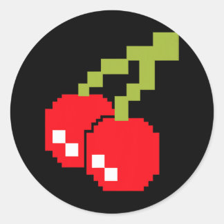 Cherries 80s Video Game Costume Easy Group Hallowe Classic Round Sticker