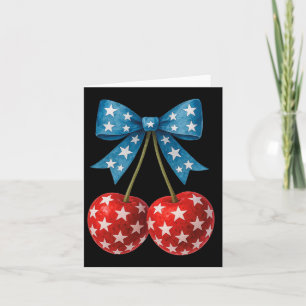Cherries American Flag Coquette Bow Cherry 4th Of  Card
