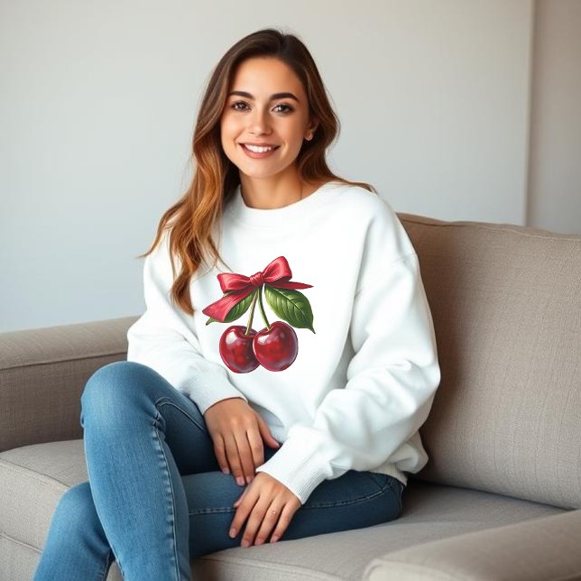 Cherries and a Bow Sweatshirt (cherries with a bow sweatshirt
)