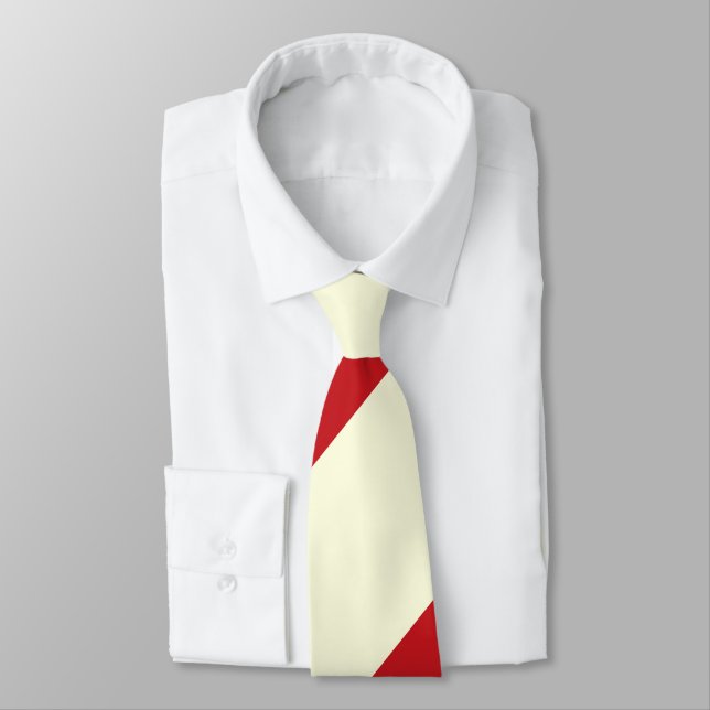 Cherries and Cream Broad Regimental Stripe Tie (Tied)