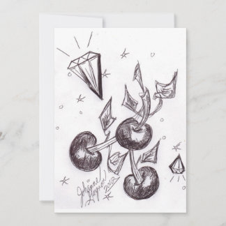 Cherries and Diamonds Invitation Card