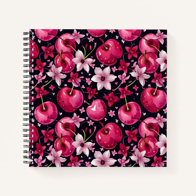 Cherries and Flowers Notebook (Front)
