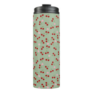 Cherries And Flowers Thermal Tumbler