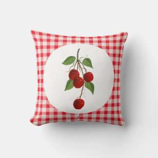 Cherries And Gingham Pillow