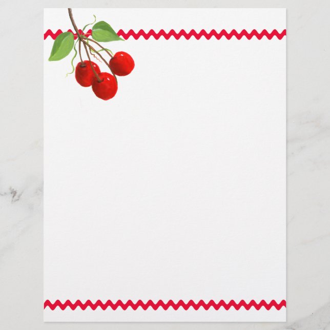 Cherries And Ric Rac Letterhead (Front)