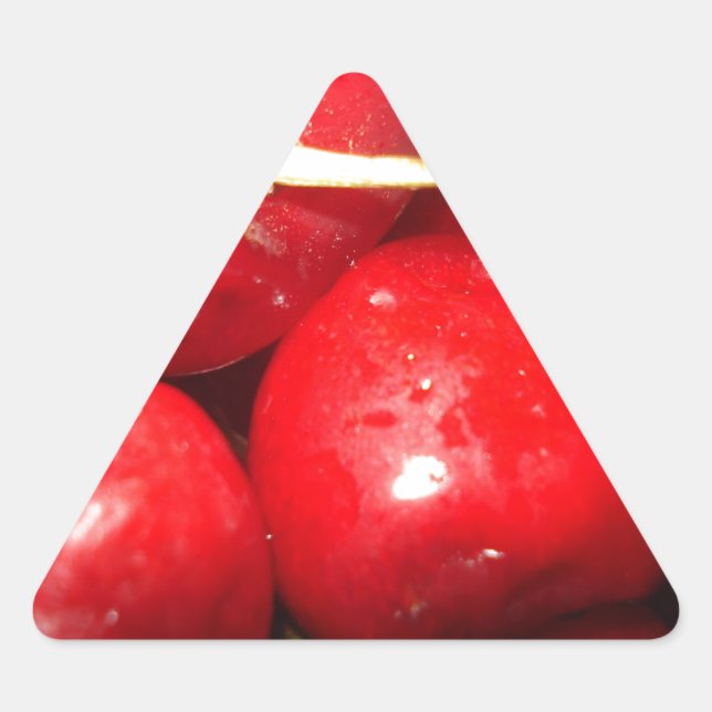 Cherries Art Photo Triangle Sticker (Front)
