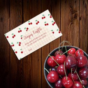 Cherries Baby Shower Diaper Raffle Enclosure Card