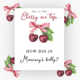 Cherries baby shower - How big is Mummy's belly Poster