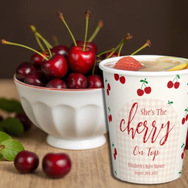 Cherries Baby Shower Paper Cups (Creator Uploaded)