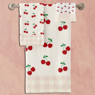 Cherries Bath Towel Set