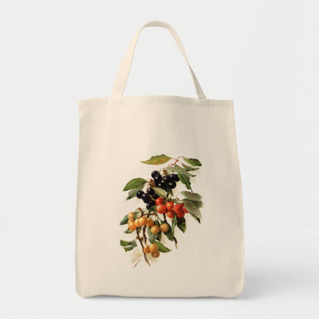 Cherries Botanical Print Tote Bag (Front)