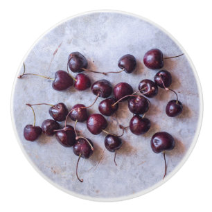 Cherries ceramic knob