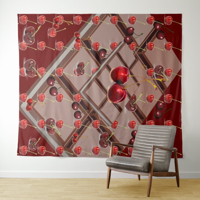 Cherries & Chocolate w/Dark Red Tapestry (In Situ (Horizontal))