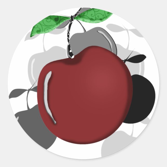 Cherries Classic Round Sticker (Front)