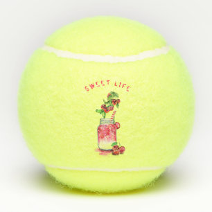 Cherries Cool Drink Tennis Balls - Custom Text