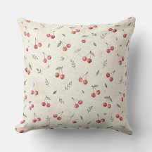 Cherries Cottage Throw Pillow