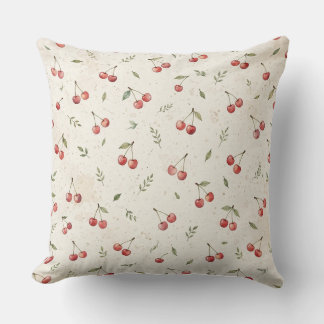Cherries Cottage Throw Pillow