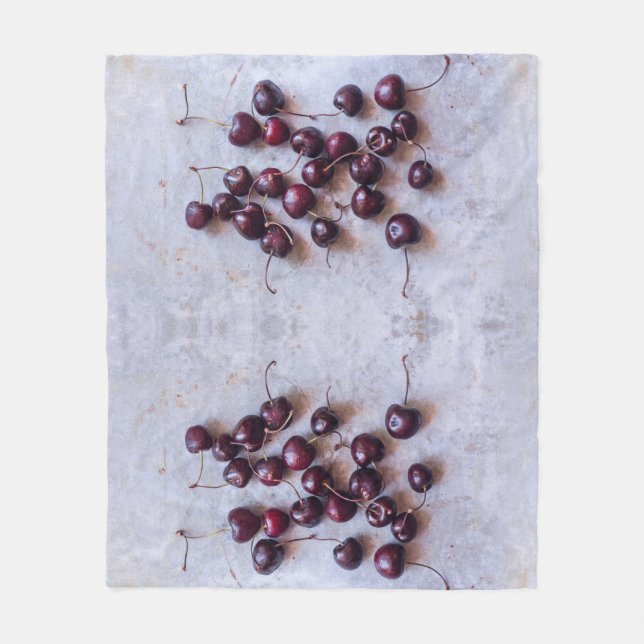 Cherries  fleece blanket (Front)