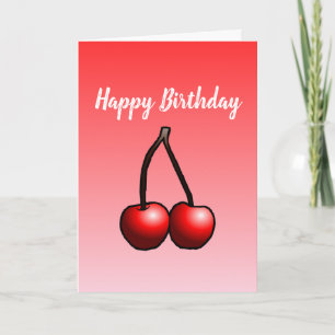 Cherries Folded Greeting Birthday Card