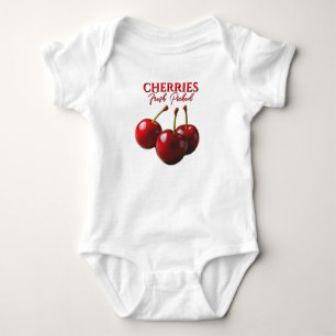 Cherries fresh picked  baby bodysuit