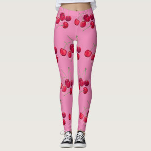 Cherries fruit natural sweet delicious retro leggings