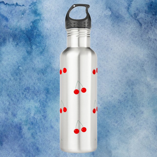 Cherries Fruit Pattern 710 Ml Water Bottle (A water bottle with a cute cherry pattern)