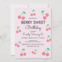 Cherries Fruit Pink Red Birthday Party