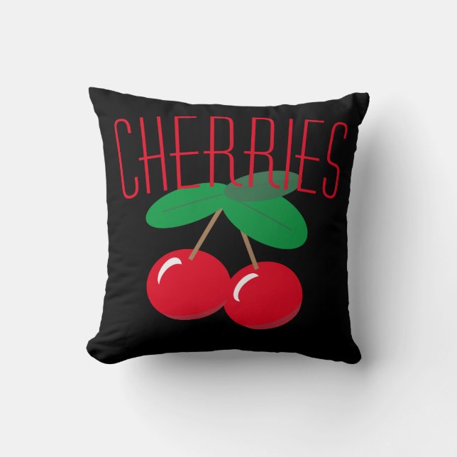 Cherries Fruit Red Cushion (Front)
