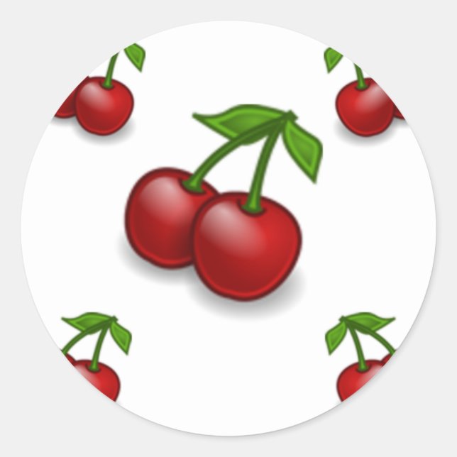 Cherries Galore Design Classic Round Sticker (Front)
