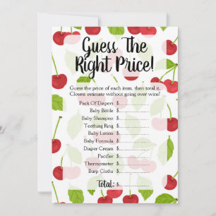 Cherries Guess The Price Baby Shower Game