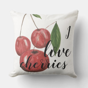 Cherries Illustration Watercolor Hand-painted Cushion