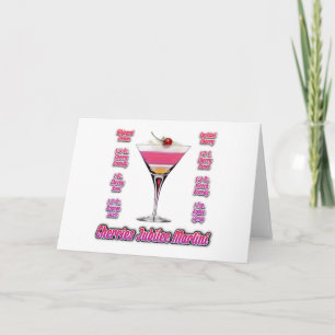 Cherries Jubilee Martini Cocktail Recipe Art Card