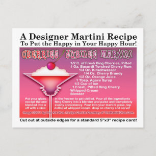 Cherries Jubilee Martini Recipe Postcard