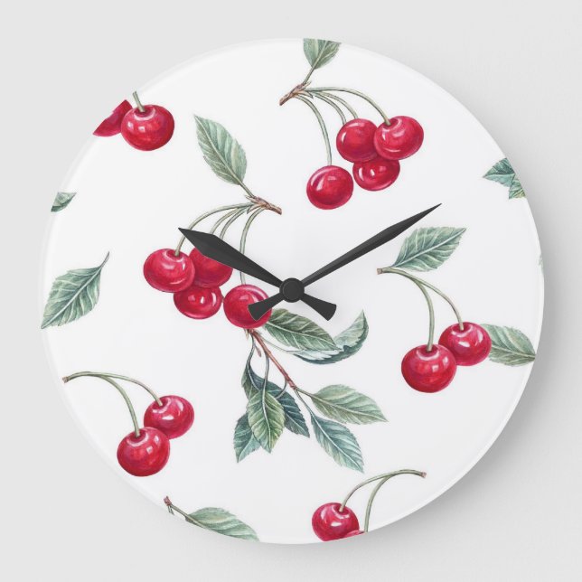 Cherries Large Clock (Front)