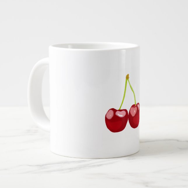 Cherries Large Coffee Mug (Front Left)