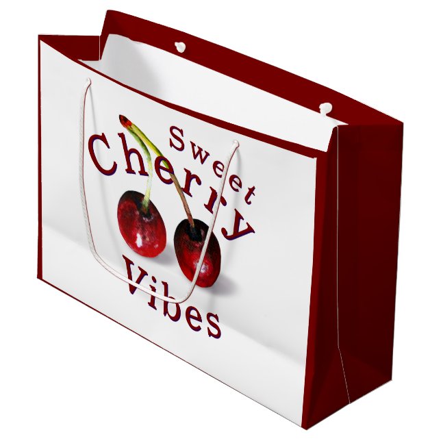 Cherries Large Gift Bag (Front Angled)