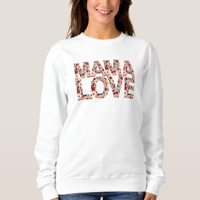 Cherries Mama Love Typography Sweatshirt (Front)