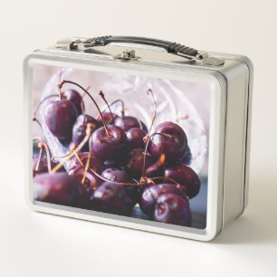 Cherries metal lunch box