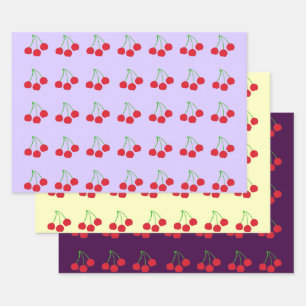 Cherries Multipack Wrapping Paper (Three Sheets)