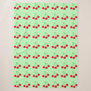 Cherries on Green Blanket 60" x 80"