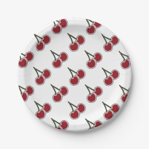 Cherries Paper Plate