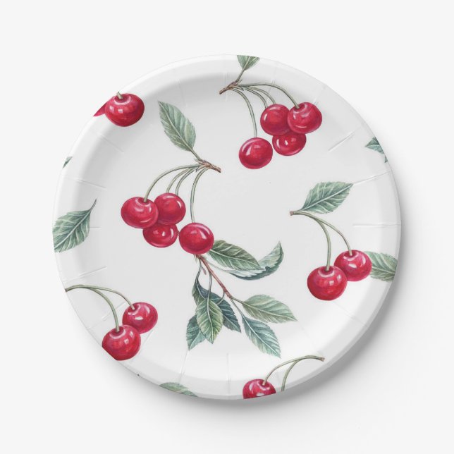 Cherries Paper Plate (Front)