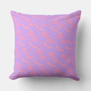 Cherries Pattern Pillow Pink Girly Dormroom