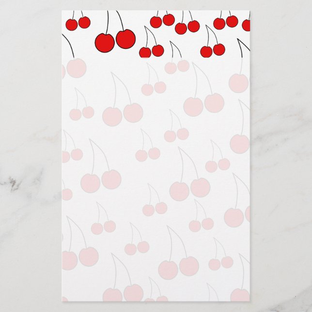 Cherries Pattern. Stationery (Front)